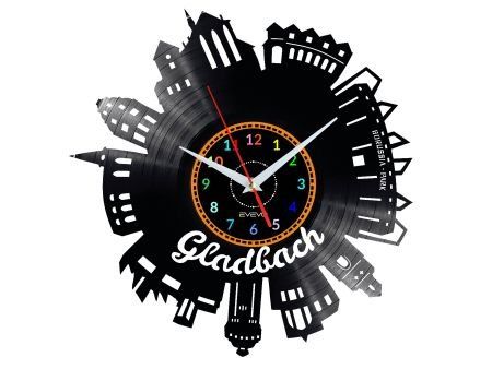 GLADBACH ZEGAR ŚCIENNY DEKORACYJNY NOWOCZESNY PŁYTA WINYLOWA WINYL NA PREZENT EVEVO EVEVO.PL W0489