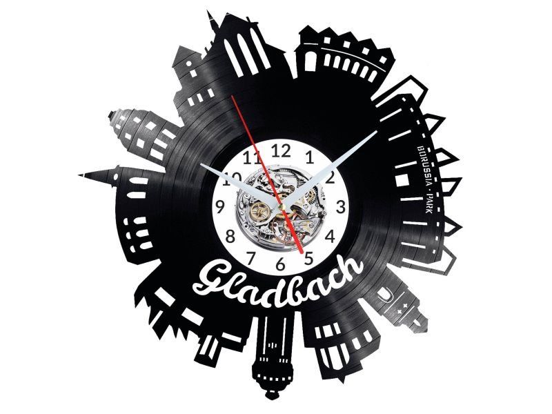 GLADBACH ZEGAR ŚCIENNY DEKORACYJNY NOWOCZESNY PŁYTA WINYLOWA WINYL NA PREZENT EVEVO EVEVO.PL W0489
