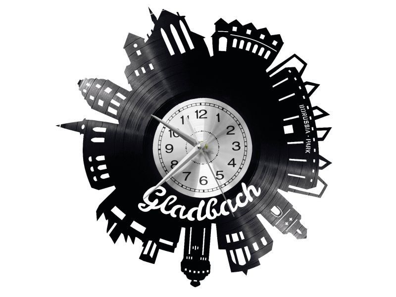 GLADBACH ZEGAR ŚCIENNY DEKORACYJNY NOWOCZESNY PŁYTA WINYLOWA WINYL NA PREZENT EVEVO EVEVO.PL W0489