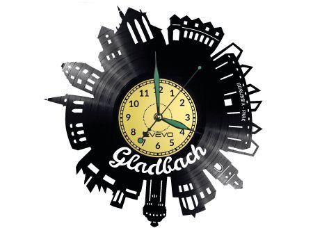 GLADBACH ZEGAR ŚCIENNY DEKORACYJNY NOWOCZESNY PŁYTA WINYLOWA WINYL NA PREZENT EVEVO EVEVO.PL W0489