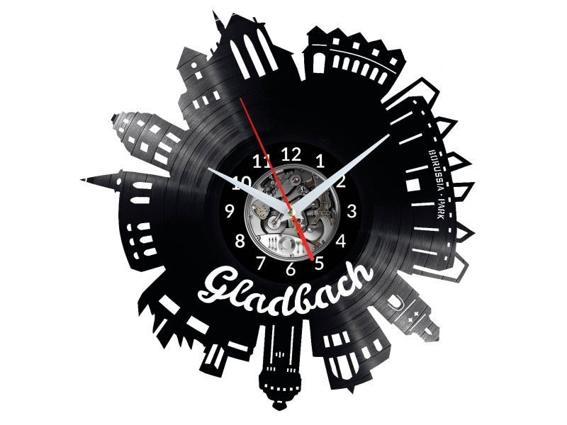 GLADBACH ZEGAR ŚCIENNY DEKORACYJNY NOWOCZESNY PŁYTA WINYLOWA WINYL NA PREZENT EVEVO EVEVO.PL W0489