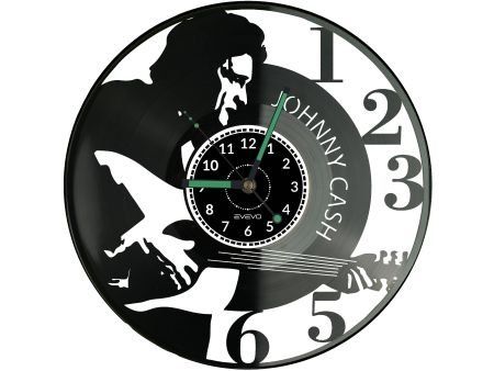 Johnny Cash ZEGAR ŚCIENNY DEKORACYJNY NOWOCZESNY PŁYTA WINYLOWA WINYL NA PREZENT EVEVO EVEVO.PL W0509