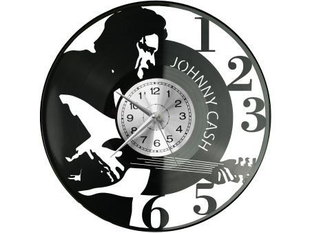Johnny Cash ZEGAR ŚCIENNY DEKORACYJNY NOWOCZESNY PŁYTA WINYLOWA WINYL NA PREZENT EVEVO EVEVO.PL W0509