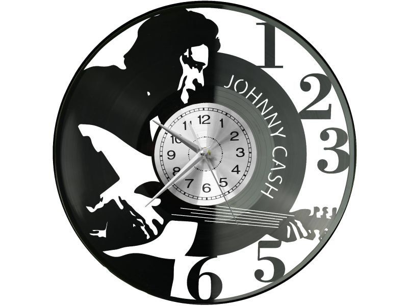 Johnny Cash ZEGAR ŚCIENNY DEKORACYJNY NOWOCZESNY PŁYTA WINYLOWA WINYL NA PREZENT EVEVO EVEVO.PL W0509