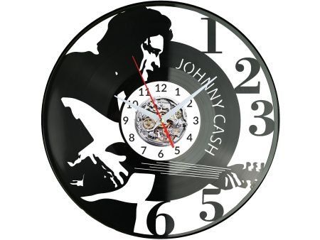 Johnny Cash ZEGAR ŚCIENNY DEKORACYJNY NOWOCZESNY PŁYTA WINYLOWA WINYL NA PREZENT EVEVO EVEVO.PL W0509