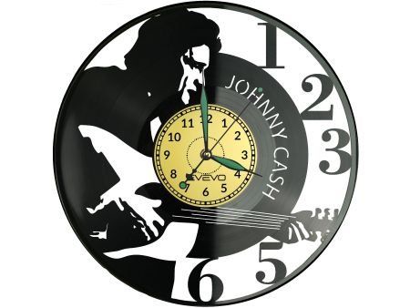 Johnny Cash ZEGAR ŚCIENNY DEKORACYJNY NOWOCZESNY PŁYTA WINYLOWA WINYL NA PREZENT EVEVO EVEVO.PL W0509