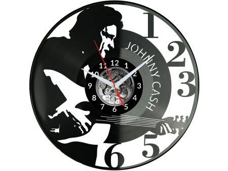 Johnny Cash ZEGAR ŚCIENNY DEKORACYJNY NOWOCZESNY PŁYTA WINYLOWA WINYL NA PREZENT EVEVO EVEVO.PL W0509