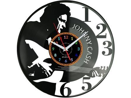 Johnny Cash ZEGAR ŚCIENNY DEKORACYJNY NOWOCZESNY PŁYTA WINYLOWA WINYL NA PREZENT EVEVO EVEVO.PL W0509