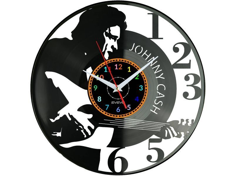 Johnny Cash ZEGAR ŚCIENNY DEKORACYJNY NOWOCZESNY PŁYTA WINYLOWA WINYL NA PREZENT EVEVO EVEVO.PL W0509