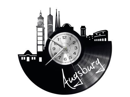 AUGSBURG ZEGAR ŚCIENNY DEKORACYJNY NOWOCZESNY PŁYTA WINYLOWA WINYL NA PREZENT EVEVO EVEVO.PL W0523