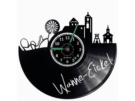 WANNE  EICKEL ZEGAR ŚCIENNY DEKORACYJNY NOWOCZESNY PŁYTA WINYLOWA WINYL NA PREZENT EVEVO EVEVO.PL W0540