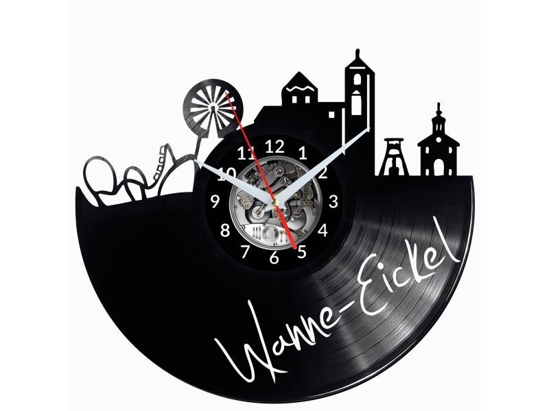 WANNE  EICKEL ZEGAR ŚCIENNY DEKORACYJNY NOWOCZESNY PŁYTA WINYLOWA WINYL NA PREZENT EVEVO EVEVO.PL W0540