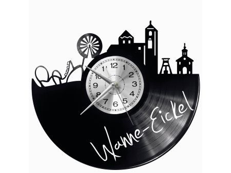 WANNE  EICKEL ZEGAR ŚCIENNY DEKORACYJNY NOWOCZESNY PŁYTA WINYLOWA WINYL NA PREZENT EVEVO EVEVO.PL W0540
