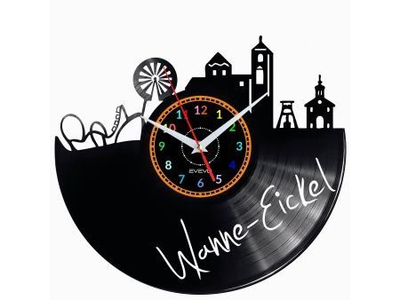 WANNE  EICKEL ZEGAR ŚCIENNY DEKORACYJNY NOWOCZESNY PŁYTA WINYLOWA WINYL NA PREZENT EVEVO EVEVO.PL W0540