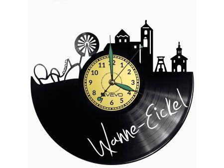 WANNE  EICKEL ZEGAR ŚCIENNY DEKORACYJNY NOWOCZESNY PŁYTA WINYLOWA WINYL NA PREZENT EVEVO EVEVO.PL W0540