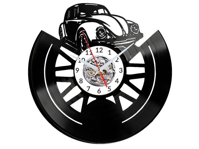 Stary Samochód Zegar Ścienny Dekoracyjny Płyta Winylowa Prezent Dla Niego Dla Niej Evevo
