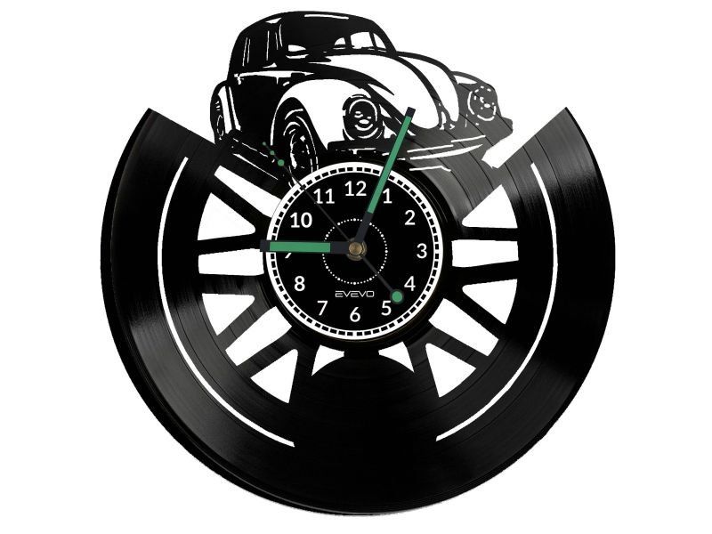 Stary Samochód Zegar Ścienny Dekoracyjny Płyta Winylowa Prezent Dla Niego Dla Niej Evevo