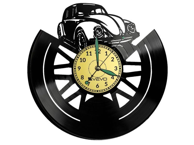 Stary Samochód Zegar Ścienny Dekoracyjny Płyta Winylowa Prezent Dla Niego Dla Niej Evevo