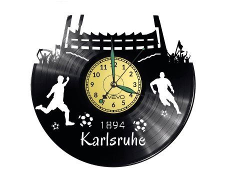 KARLSRUHE ZEGAR ŚCIENNY DEKORACYJNY NOWOCZESNY PŁYTA WINYLOWA WINYL NA PREZENT EVEVO EVEVO.PL W0541