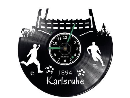 KARLSRUHE ZEGAR ŚCIENNY DEKORACYJNY NOWOCZESNY PŁYTA WINYLOWA WINYL NA PREZENT EVEVO EVEVO.PL W0541