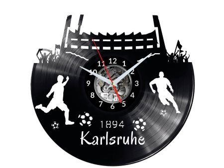 KARLSRUHE ZEGAR ŚCIENNY DEKORACYJNY NOWOCZESNY PŁYTA WINYLOWA WINYL NA PREZENT EVEVO EVEVO.PL W0541