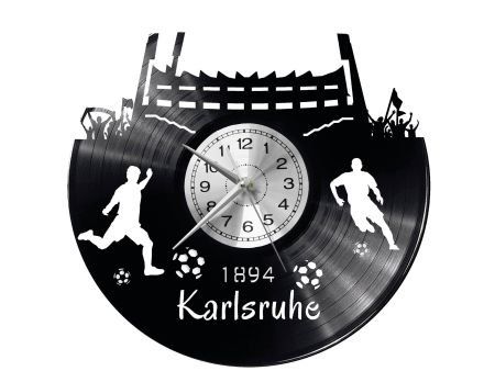 KARLSRUHE ZEGAR ŚCIENNY DEKORACYJNY NOWOCZESNY PŁYTA WINYLOWA WINYL NA PREZENT EVEVO EVEVO.PL W0541