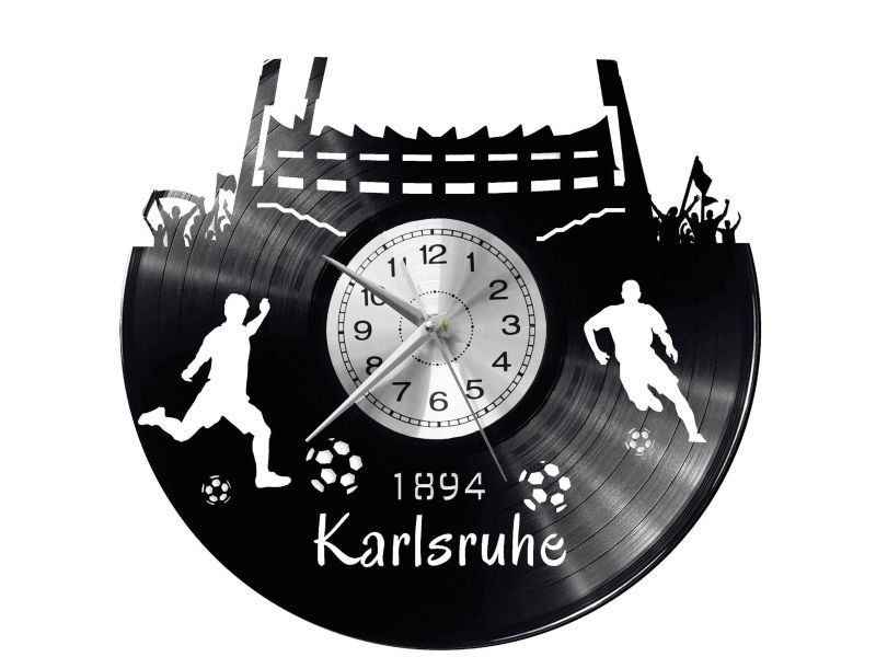 KARLSRUHE ZEGAR ŚCIENNY DEKORACYJNY NOWOCZESNY PŁYTA WINYLOWA WINYL NA PREZENT EVEVO EVEVO.PL W0541