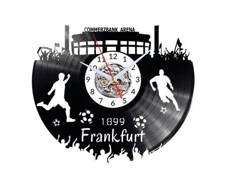 FRANKFURT ZEGAR ŚCIENNY DEKORACYJNY NOWOCZESNY PŁYTA WINYLOWA WINYL NA PREZENT EVEVO EVEVO.PL W0542