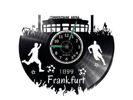 FRANKFURT ZEGAR ŚCIENNY DEKORACYJNY NOWOCZESNY PŁYTA WINYLOWA WINYL NA PREZENT EVEVO EVEVO.PL W0542