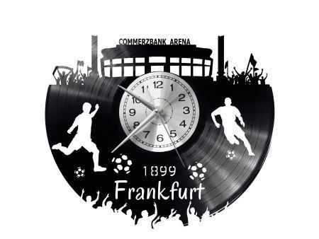 FRANKFURT ZEGAR ŚCIENNY DEKORACYJNY NOWOCZESNY PŁYTA WINYLOWA WINYL NA PREZENT EVEVO EVEVO.PL W0542