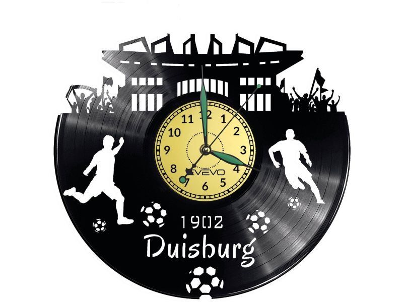 DUISBURG ZEGAR ŚCIENNY DEKORACYJNY NOWOCZESNY PŁYTA WINYLOWA WINYL NA PREZENT EVEVO EVEVO.PL W0543