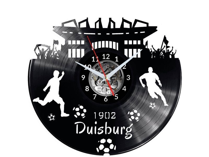 DUISBURG ZEGAR ŚCIENNY DEKORACYJNY NOWOCZESNY PŁYTA WINYLOWA WINYL NA PREZENT EVEVO EVEVO.PL W0543