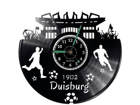 DUISBURG ZEGAR ŚCIENNY DEKORACYJNY NOWOCZESNY PŁYTA WINYLOWA WINYL NA PREZENT EVEVO EVEVO.PL W0543