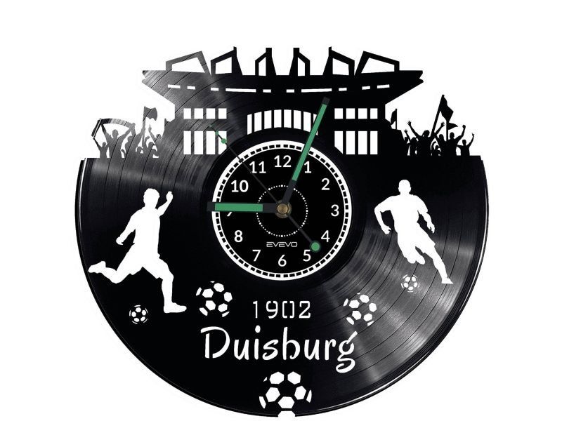 DUISBURG ZEGAR ŚCIENNY DEKORACYJNY NOWOCZESNY PŁYTA WINYLOWA WINYL NA PREZENT EVEVO EVEVO.PL W0543
