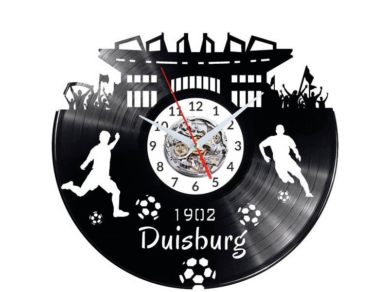 DUISBURG ZEGAR ŚCIENNY DEKORACYJNY NOWOCZESNY PŁYTA WINYLOWA WINYL NA PREZENT EVEVO EVEVO.PL W0543