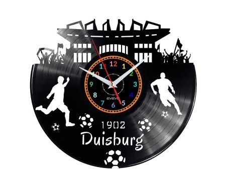 DUISBURG ZEGAR ŚCIENNY DEKORACYJNY NOWOCZESNY PŁYTA WINYLOWA WINYL NA PREZENT EVEVO EVEVO.PL W0543