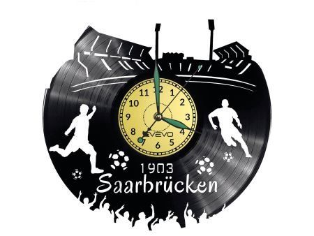SAARBRUCKEN ZEGAR ŚCIENNY DEKORACYJNY NOWOCZESNY PŁYTA WINYLOWA WINYL NA PREZENT EVEVO EVEVO.PL W0544