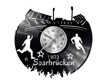 SAARBRUCKEN ZEGAR ŚCIENNY DEKORACYJNY NOWOCZESNY PŁYTA WINYLOWA WINYL NA PREZENT EVEVO EVEVO.PL W0544