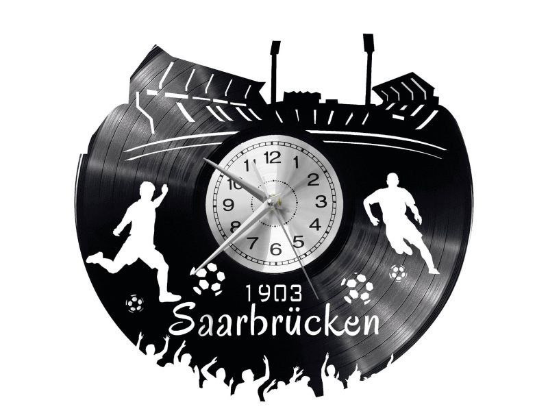 SAARBRUCKEN ZEGAR ŚCIENNY DEKORACYJNY NOWOCZESNY PŁYTA WINYLOWA WINYL NA PREZENT EVEVO EVEVO.PL W0544