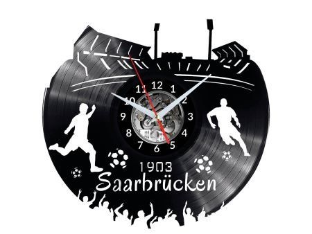 SAARBRUCKEN ZEGAR ŚCIENNY DEKORACYJNY NOWOCZESNY PŁYTA WINYLOWA WINYL NA PREZENT EVEVO EVEVO.PL W0544