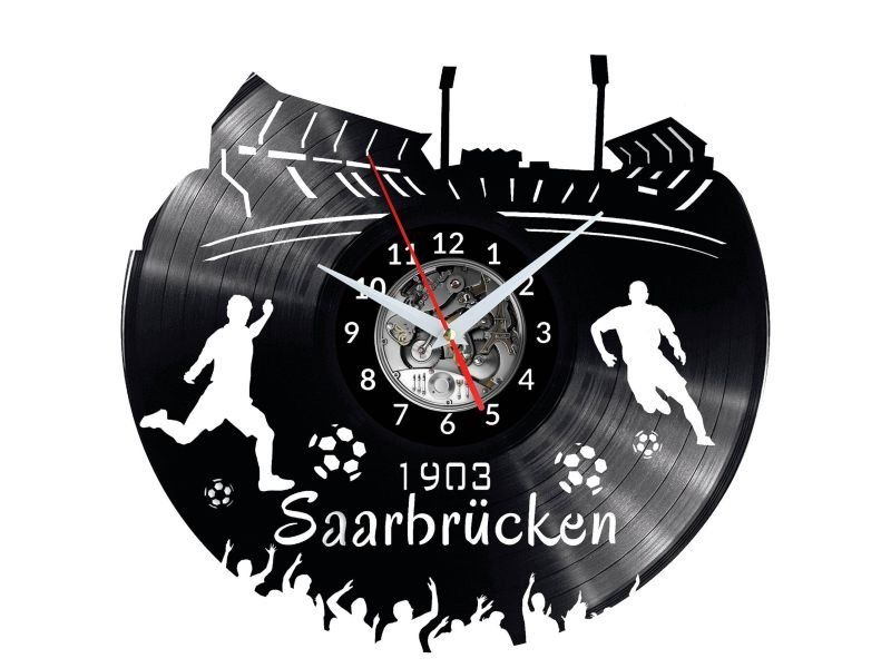 SAARBRUCKEN ZEGAR ŚCIENNY DEKORACYJNY NOWOCZESNY PŁYTA WINYLOWA WINYL NA PREZENT EVEVO EVEVO.PL W0544