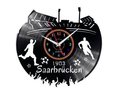 SAARBRUCKEN ZEGAR ŚCIENNY DEKORACYJNY NOWOCZESNY PŁYTA WINYLOWA WINYL NA PREZENT EVEVO EVEVO.PL W0544