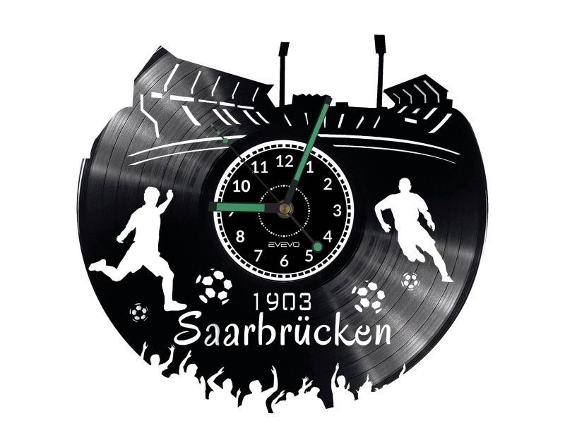 SAARBRUCKEN ZEGAR ŚCIENNY DEKORACYJNY NOWOCZESNY PŁYTA WINYLOWA WINYL NA PREZENT EVEVO EVEVO.PL W0544