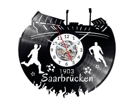 SAARBRUCKEN ZEGAR ŚCIENNY DEKORACYJNY NOWOCZESNY PŁYTA WINYLOWA WINYL NA PREZENT EVEVO EVEVO.PL W0544