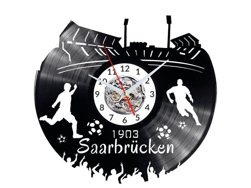 SAARBRUCKEN ZEGAR ŚCIENNY DEKORACYJNY NOWOCZESNY PŁYTA WINYLOWA WINYL NA PREZENT EVEVO EVEVO.PL W0544