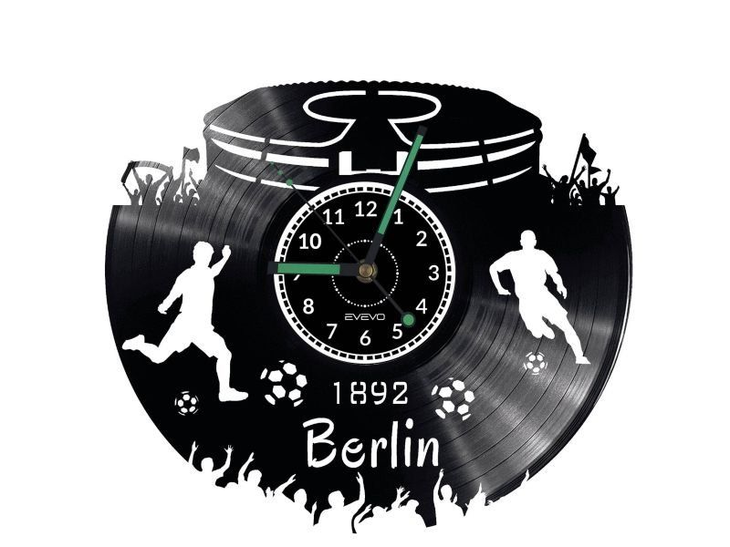BERLIN ZEGAR ŚCIENNY DEKORACYJNY NOWOCZESNY PŁYTA WINYLOWA WINYL NA PREZENT EVEVO EVEVO.PL W0545