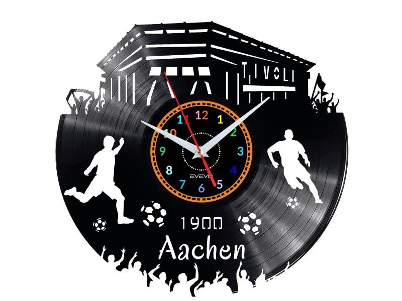 AACHEN ZEGAR ŚCIENNY DEKORACYJNY NOWOCZESNY PŁYTA WINYLOWA WINYL NA PREZENT EVEVO EVEVO.PL W0547