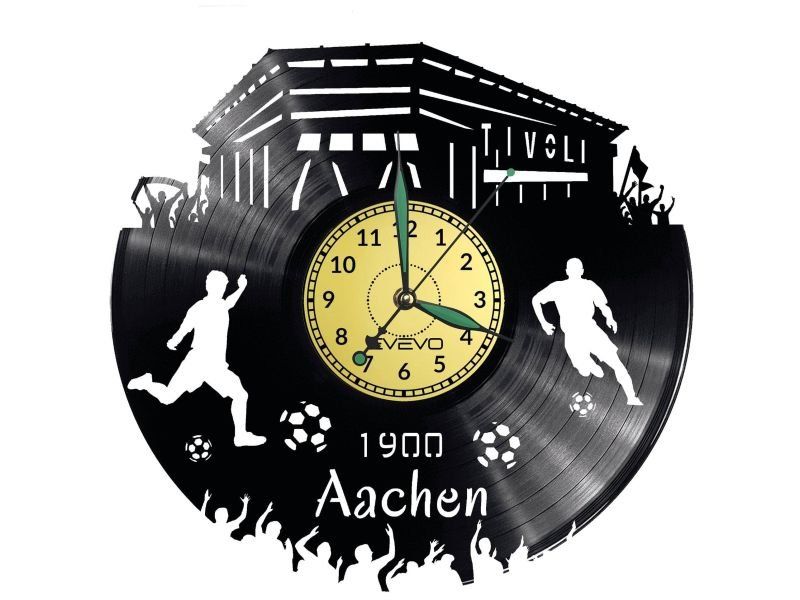 AACHEN ZEGAR ŚCIENNY DEKORACYJNY NOWOCZESNY PŁYTA WINYLOWA WINYL NA PREZENT EVEVO EVEVO.PL W0547