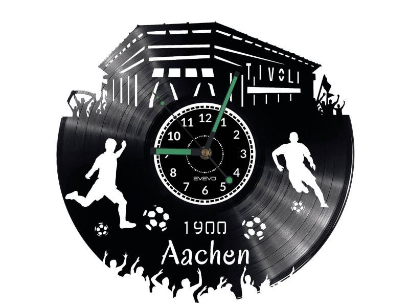 AACHEN ZEGAR ŚCIENNY DEKORACYJNY NOWOCZESNY PŁYTA WINYLOWA WINYL NA PREZENT EVEVO EVEVO.PL W0547