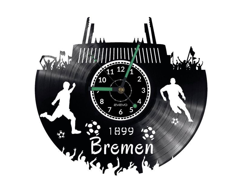 BREMEN ZEGAR ŚCIENNY DEKORACYJNY NOWOCZESNY PŁYTA WINYLOWA WINYL NA PREZENT EVEVO EVEVO.PL W0561